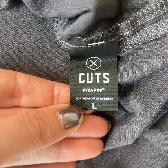 Cuts Clothing Shirt Gray Short Sleeve AO Split-Hem Tee Size Large Crew Neckline - Picture 5 of 8